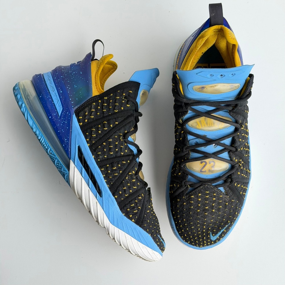 Nike LeBron 18 Dynasty Minneapolis Lakers Mens 8.5 Heritage Basetball Shoes